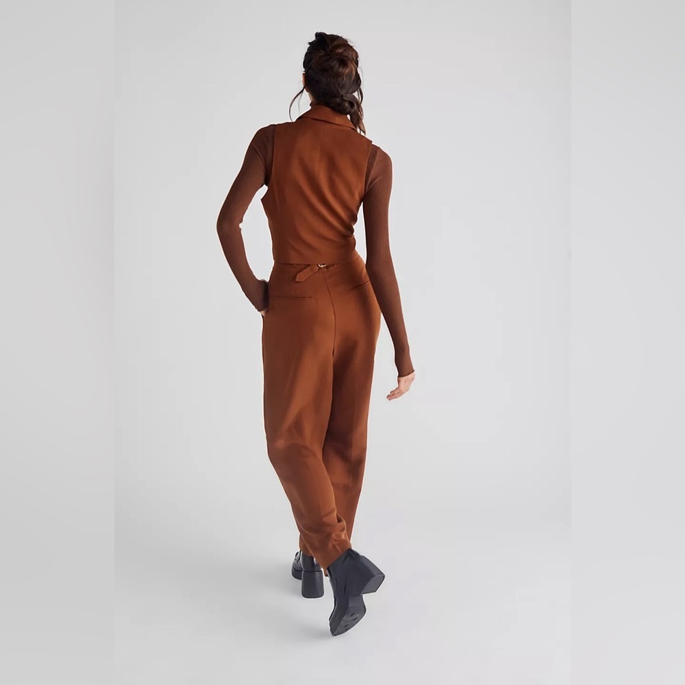 FREE PEOPLE Gabbie Vest Suit Set in Brown - Picture 3 of 13
